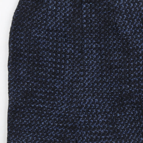 M&Co Womens Blue Geometric Polyester A-Line Skirt Size 8 Zip