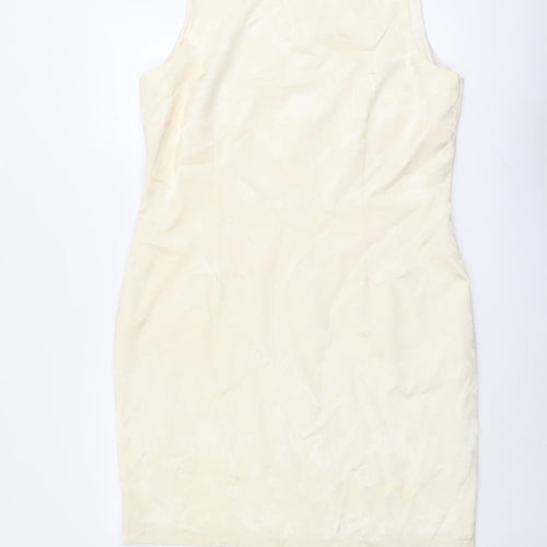 Hamells Womens Ivory Viscose Shift Size 18 Round Neck Zip