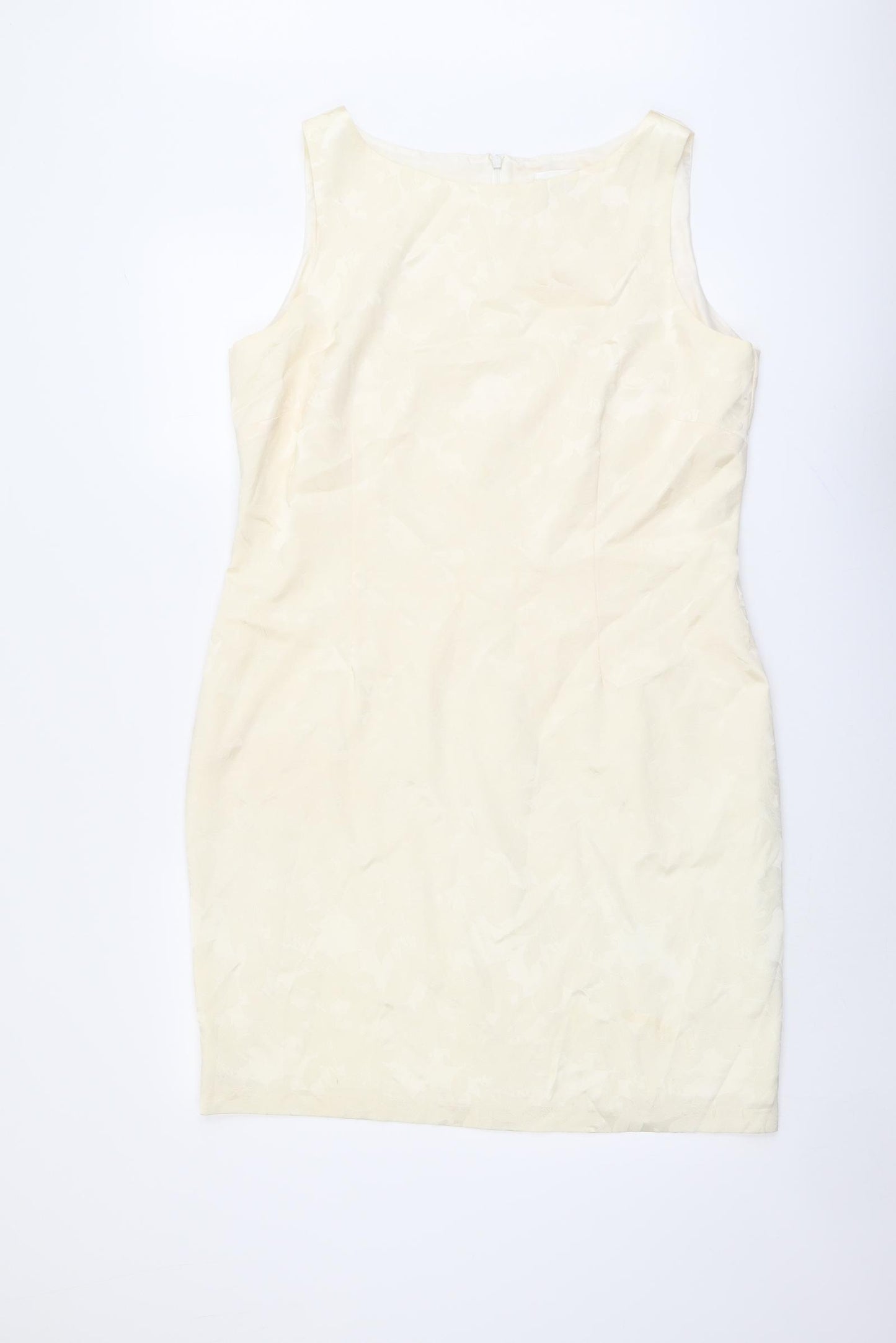 Hamells Womens Ivory Viscose Shift Size 18 Round Neck Zip