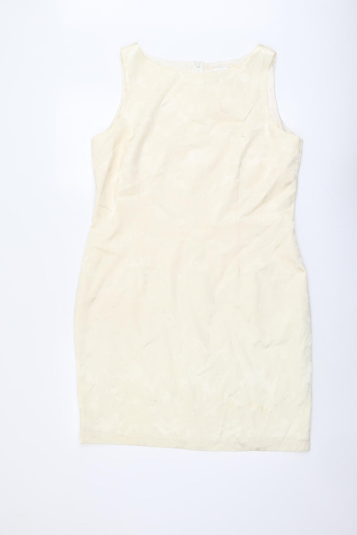 Hamells Womens Ivory Viscose Shift Size 18 Round Neck Zip