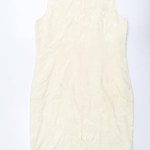 Hamells Womens Ivory Viscose Shift Size 18 Round Neck Zip