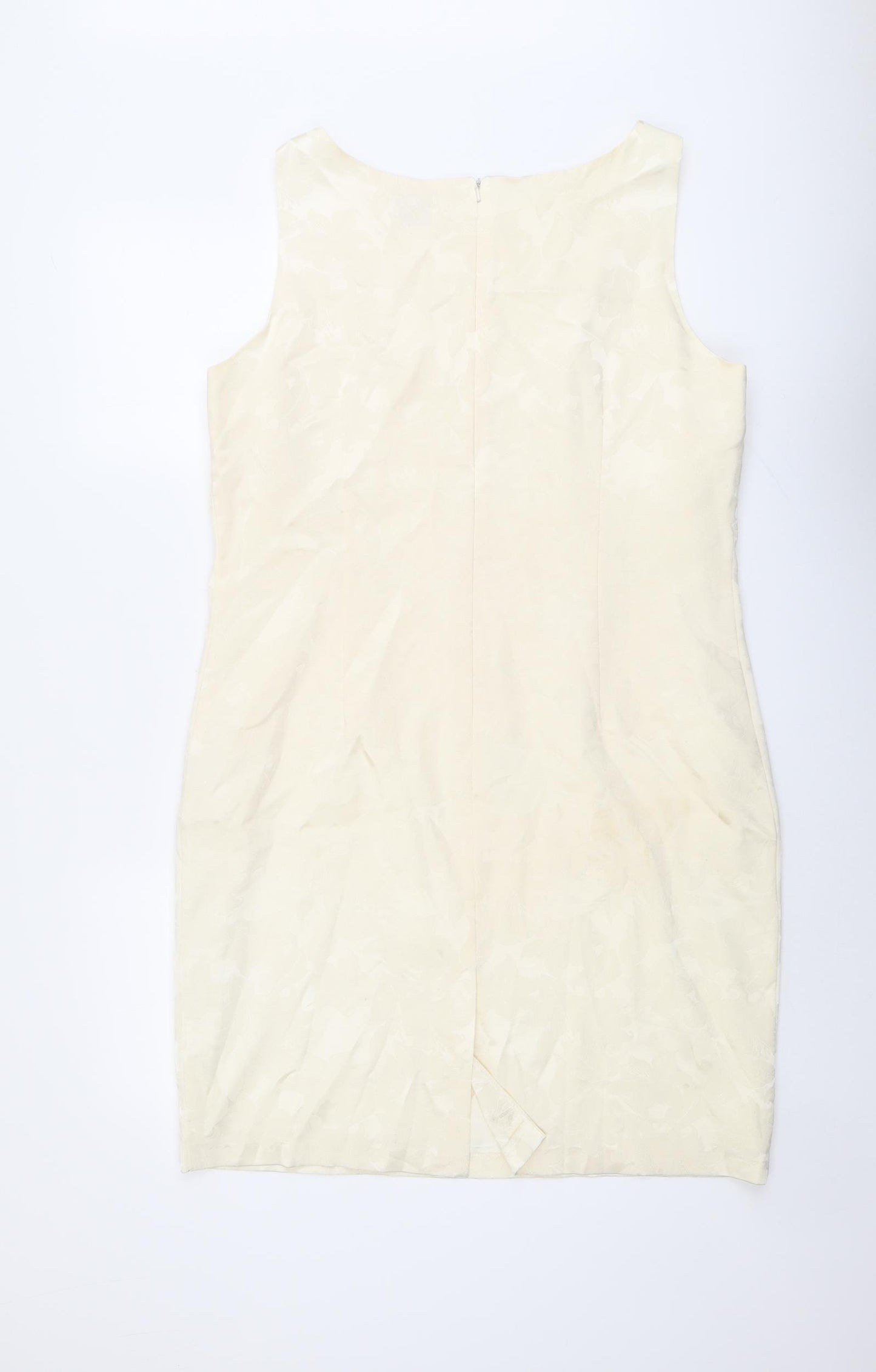 Hamells Womens Ivory Viscose Shift Size 18 Round Neck Zip