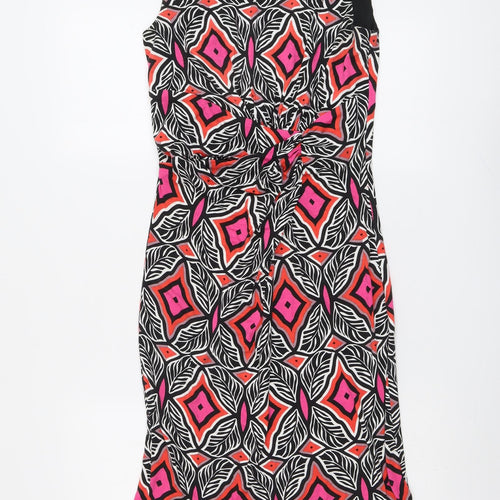 Lakeland Womens Multicoloured Geometric Polyester A-Line Size 10 Round Neck Pullover