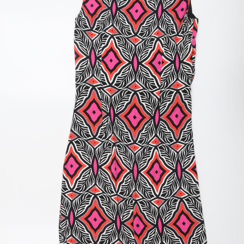 Lakeland Womens Multicoloured Geometric Polyester A-Line Size 10 Round Neck Pullover