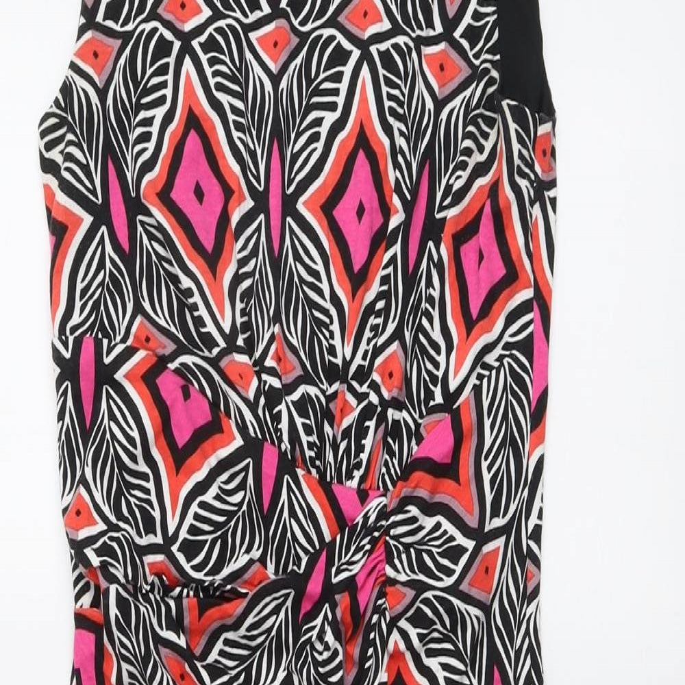 Lakeland Womens Multicoloured Geometric Polyester A-Line Size 10 Round Neck Pullover