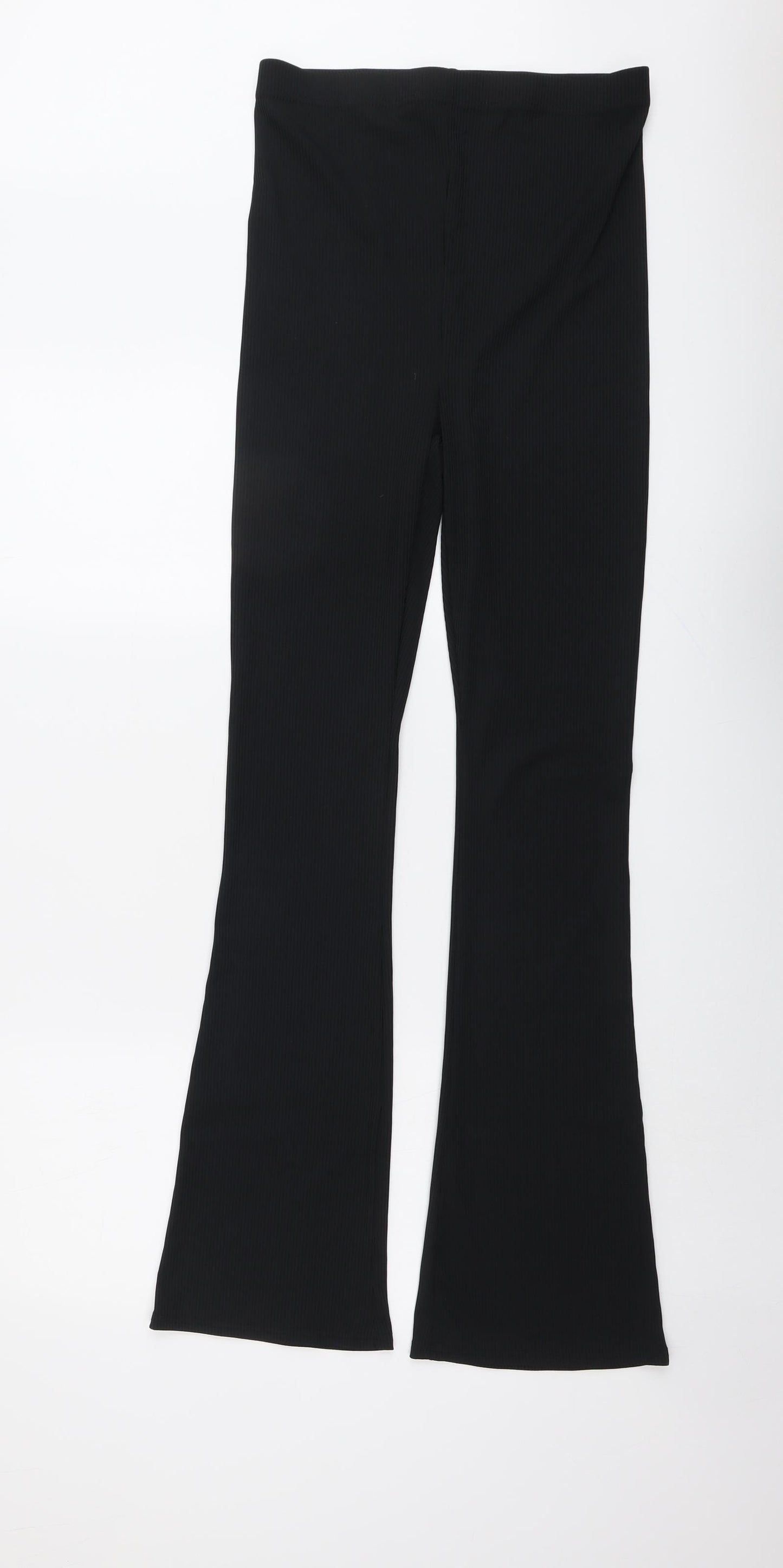 Topshop Womens Black Polyester Trousers Size 10 L33 in Regular