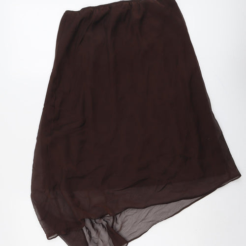 Dorothy Perkins Womens Brown Polyester Swing Skirt Size 14