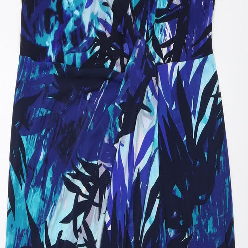 Planet Womens Blue Geometric Polyester Maxi Size 12 V-Neck Pullover