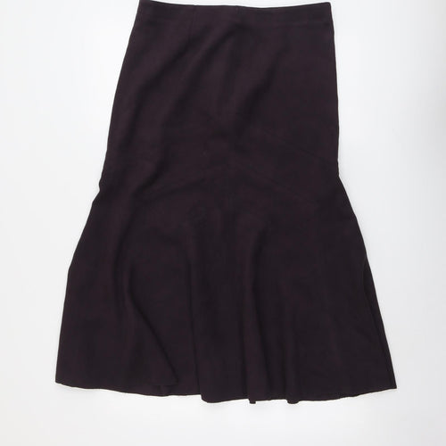 Marks and Spencer Womens Purple Polyester Swing Skirt Size 12 Zip