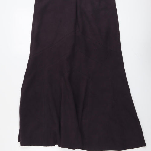 Marks and Spencer Womens Purple Polyester Swing Skirt Size 12 Zip