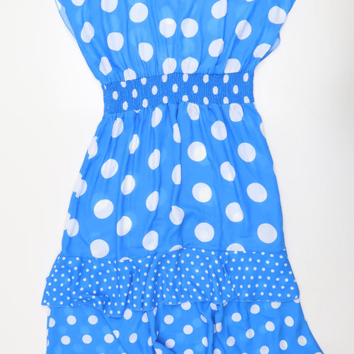 Kaleidoscope Womens Blue Polka Dot Polyester Trapeze & Swing Size 18 V-Neck Pullover