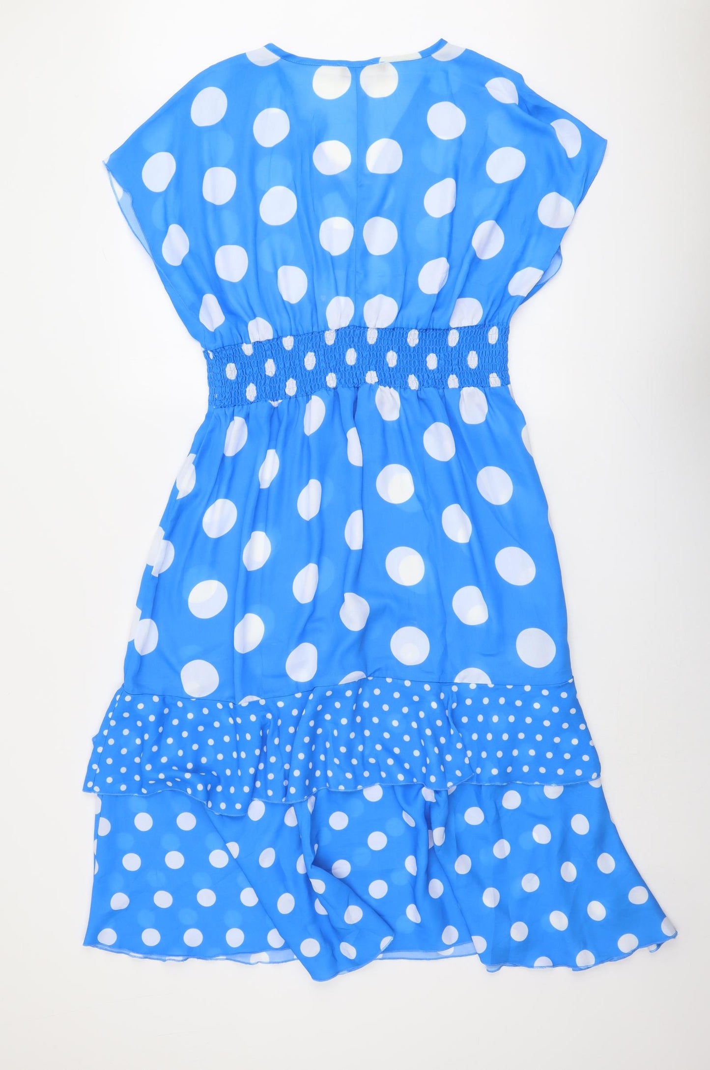 Kaleidoscope Womens Blue Polka Dot Polyester Trapeze & Swing Size 18 V-Neck Pullover