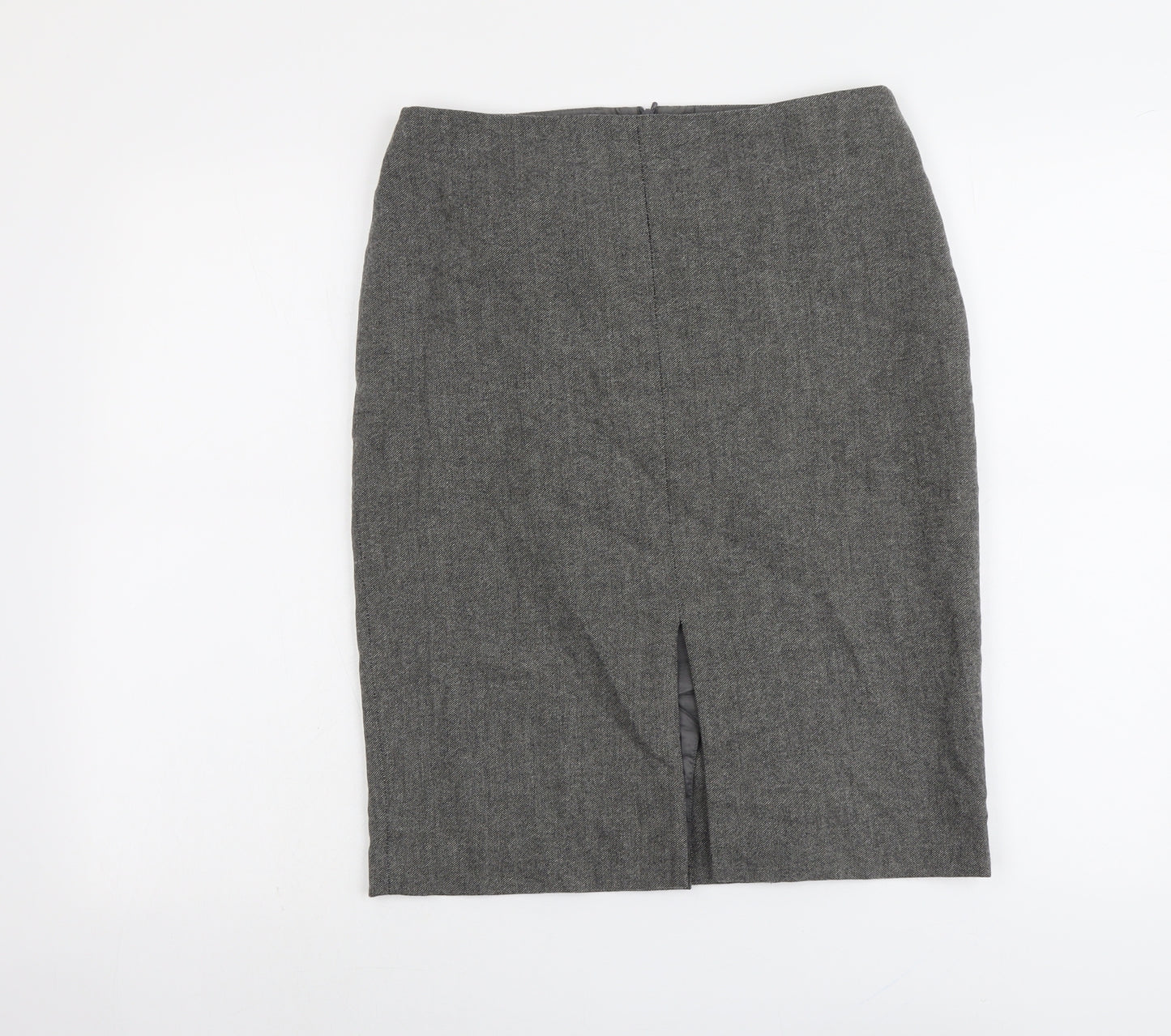 Boden Womens Grey Wool A-Line Skirt Size 12 Zip