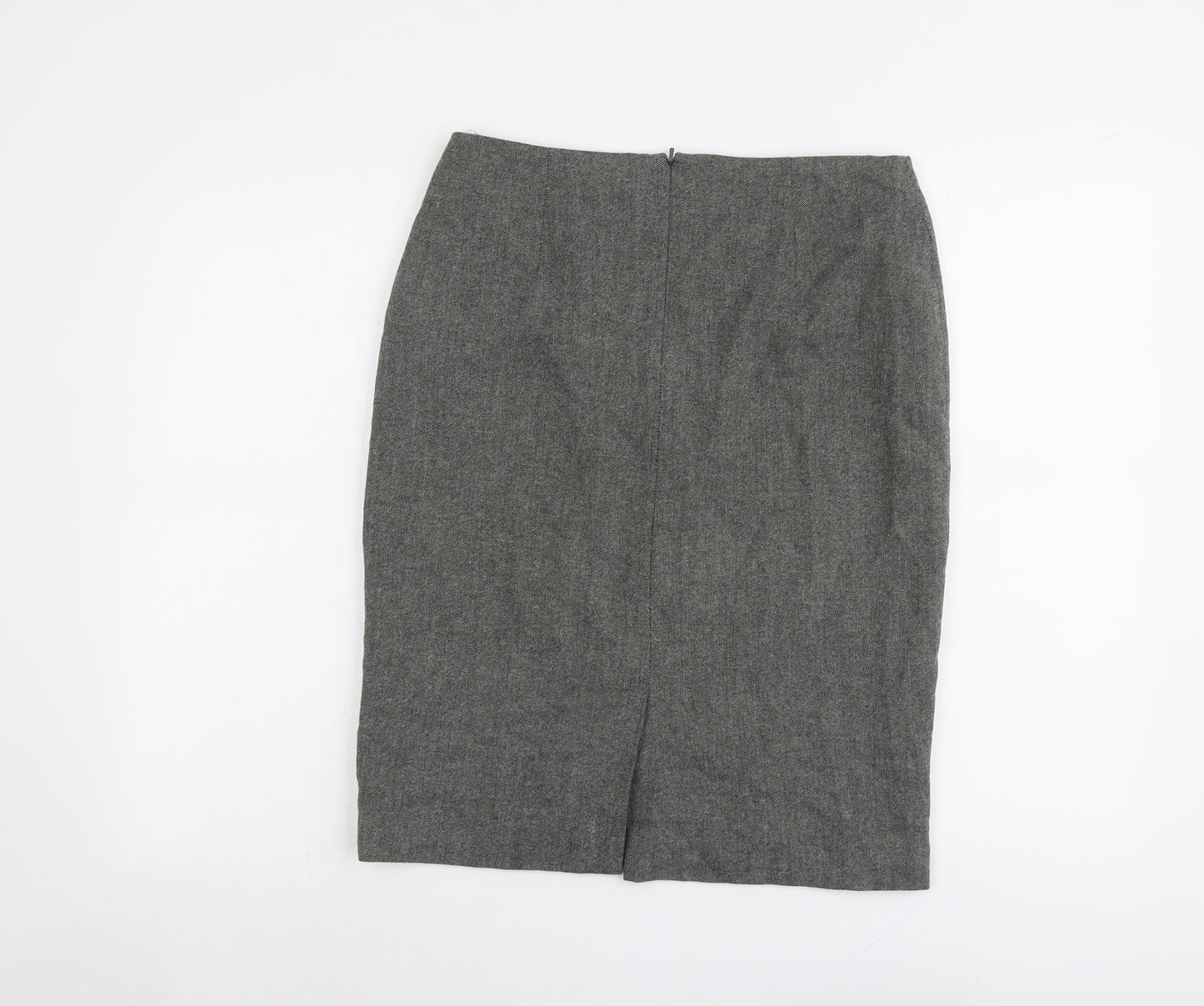 Boden Womens Grey Wool A-Line Skirt Size 12 Zip