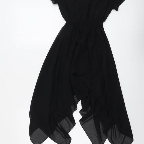 New Look Womens Black Polyester Fit & Flare Size 10 Round Neck Pullover