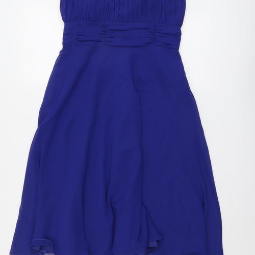 Debut Womens Blue Polyester Fit & Flare Size 8 Sweetheart Zip