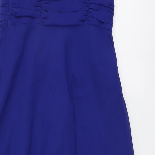 Debut Womens Blue Polyester Fit & Flare Size 8 Sweetheart Zip