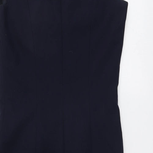 NEXT Womens Blue Polyester Shift Size 6 Round Neck Zip