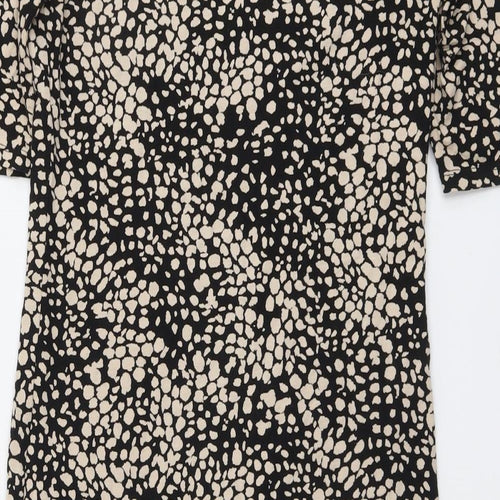 H&M Womens Black Geometric Cotton A-Line Size M Round Neck Pullover