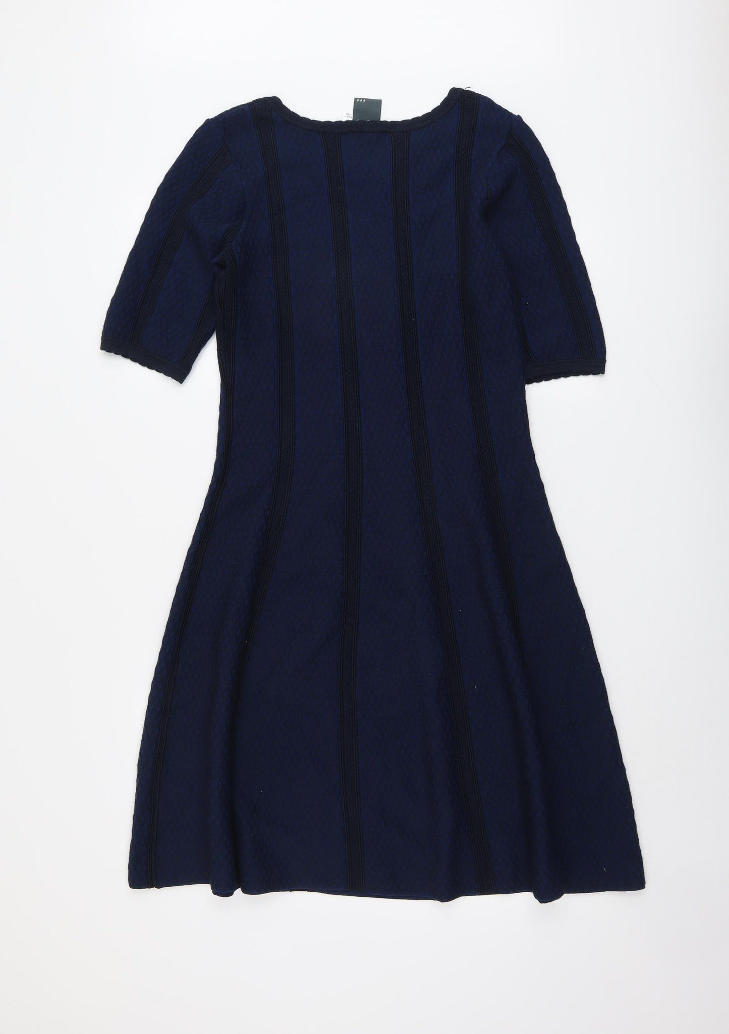 Gubby Style Womens Blue Viscose Fit & Flare Size M Round Neck Pullover