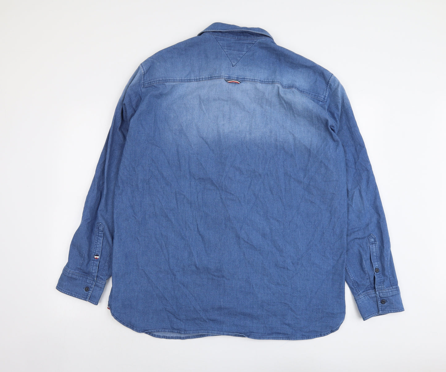 Tommy Hilfiger Mens Blue Cotton Button-Up Size 2XL Collared Button