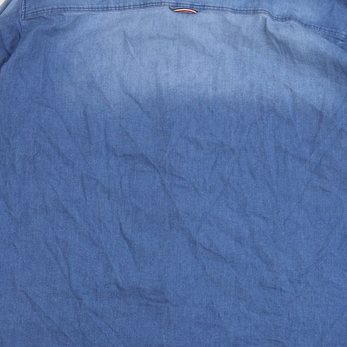Tommy Hilfiger Mens Blue Cotton Button-Up Size 2XL Collared Button