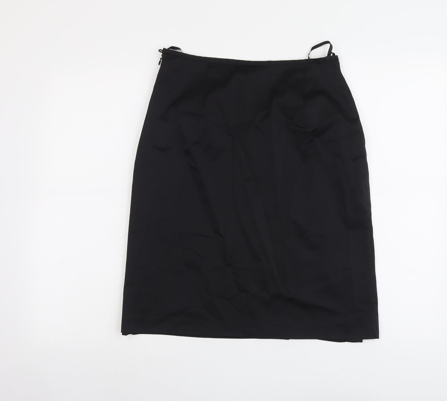 NEXT Womens Black Acetate A-Line Skirt Size 14 Zip