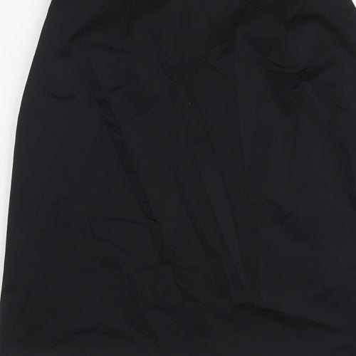 NEXT Womens Black Acetate A-Line Skirt Size 14 Zip