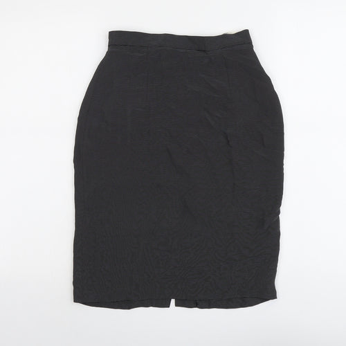 Kaliko Womens Black Striped Viscose A-Line Skirt Size 8 Zip