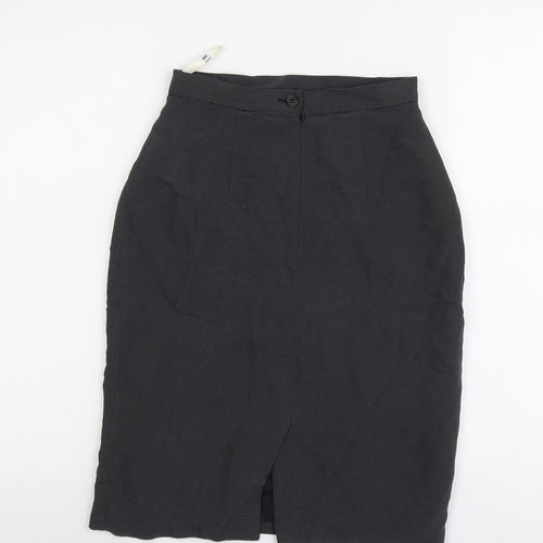Kaliko Womens Black Striped Viscose A-Line Skirt Size 8 Zip
