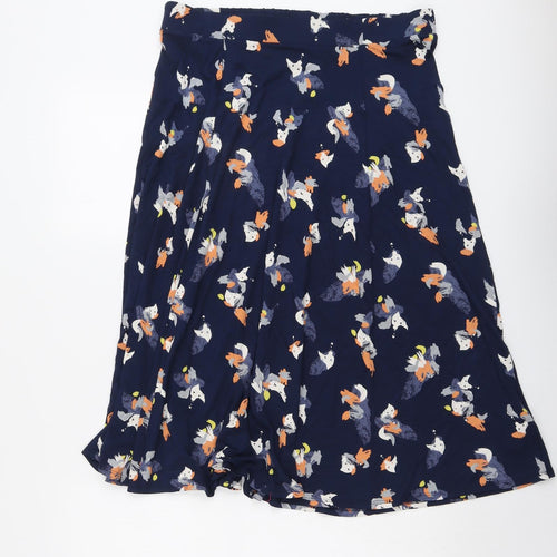 Marks and Spencer Womens Blue Geometric Viscose Swing Skirt Size 14