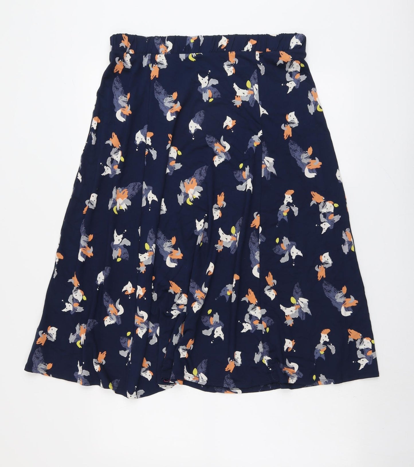 Marks and Spencer Womens Blue Geometric Viscose Swing Skirt Size 14