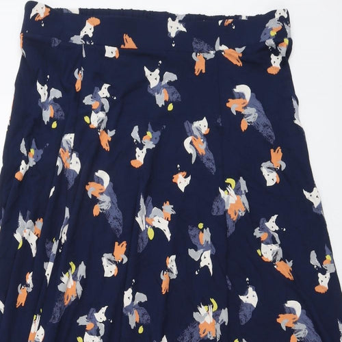 Marks and Spencer Womens Blue Geometric Viscose Swing Skirt Size 14