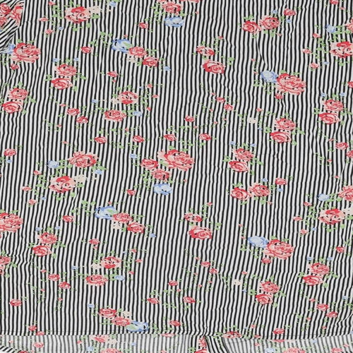 Body Flirt Womens Grey Striped Viscose Basic Button-Up Size 22 Collared - Floral
