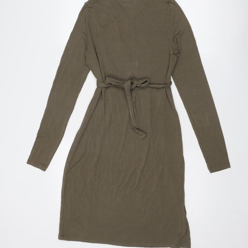 Lazy Lu Womens Green Viscose Shift Size 10 V-Neck Pullover