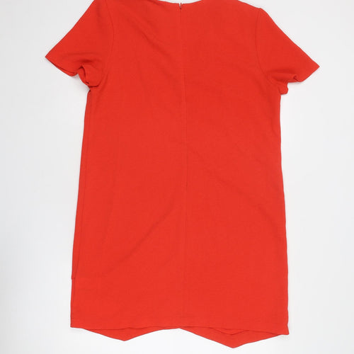 Warehouse Womens Red Polyester A-Line Size 16 Round Neck Zip