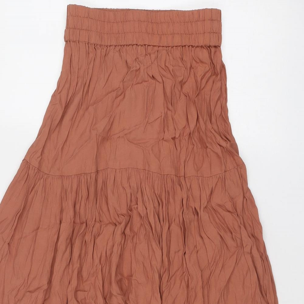 H&M Womens Brown Viscose Peasant Skirt Size XS