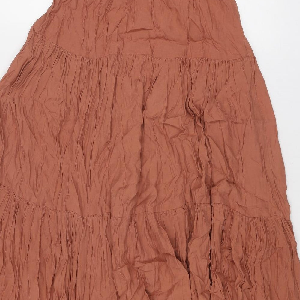 H&M Womens Brown Viscose Peasant Skirt Size XS