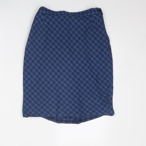 Monkhouse Womens Blue Geometric Polyester A-Line Skirt Size 30 in Zip