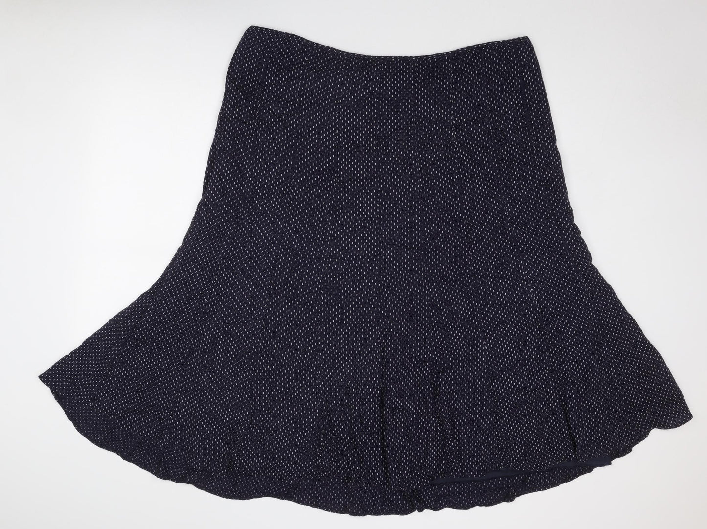 Per Una Womens Blue Geometric Viscose Swing Skirt Size 22 Zip