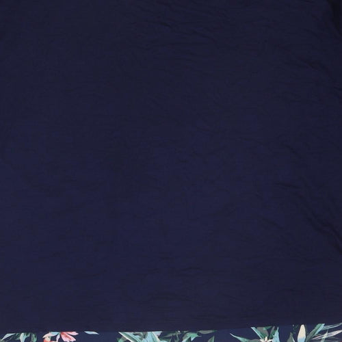 Per Una Womens Blue Floral Viscose Basic Blouse Size 14 Boat Neck - Bird Print