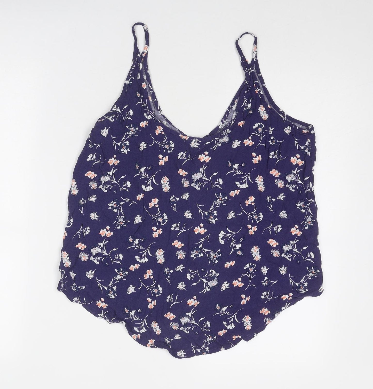 Cotton On Womens Blue Floral Viscose Camisole Tank Size L Scoop Neck