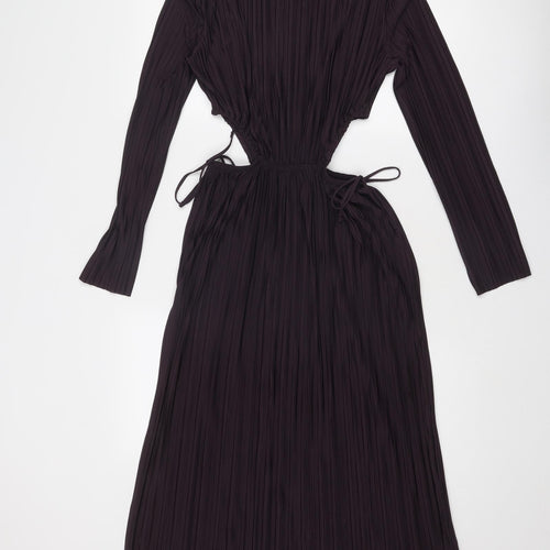 Zara Womens Purple Polyester Maxi Size S Round Neck Pullover