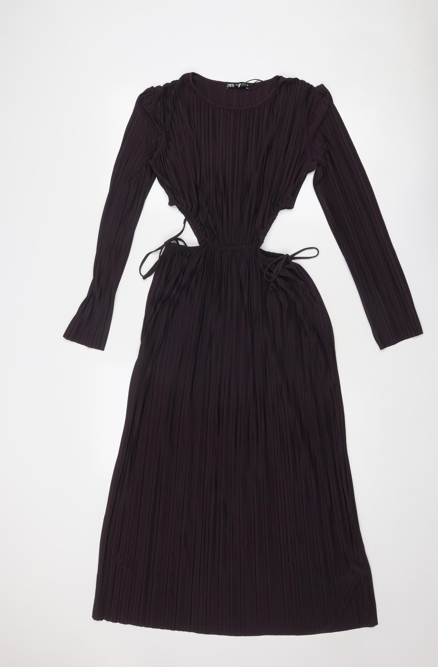 Zara Womens Purple Polyester Maxi Size S Round Neck Pullover