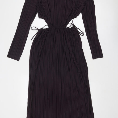 Zara Womens Purple Polyester Maxi Size S Round Neck Pullover
