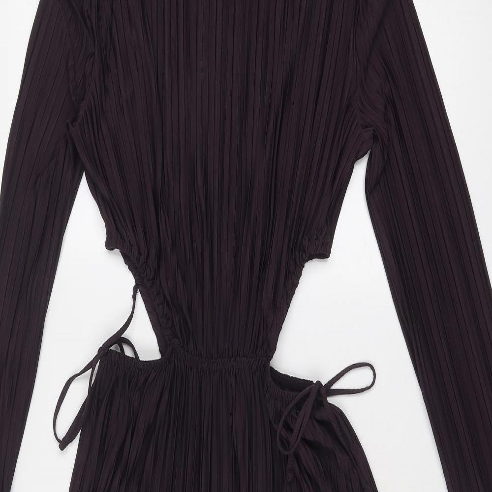 Zara Womens Purple Polyester Maxi Size S Round Neck Pullover