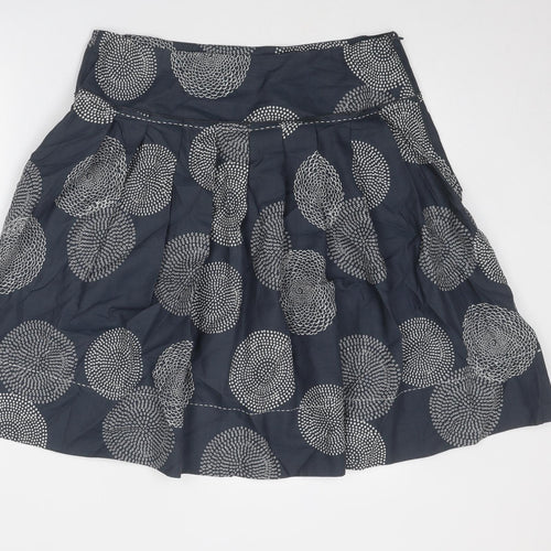 Marks and Spencer Womens Grey Geometric Polyester A-Line Skirt Size 34 in Zip