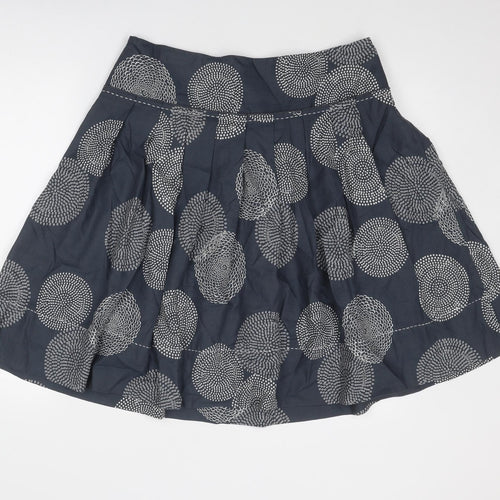 Marks and Spencer Womens Grey Geometric Polyester A-Line Skirt Size 34 in Zip