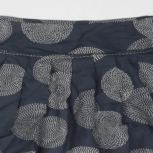 Marks and Spencer Womens Grey Geometric Polyester A-Line Skirt Size 34 in Zip