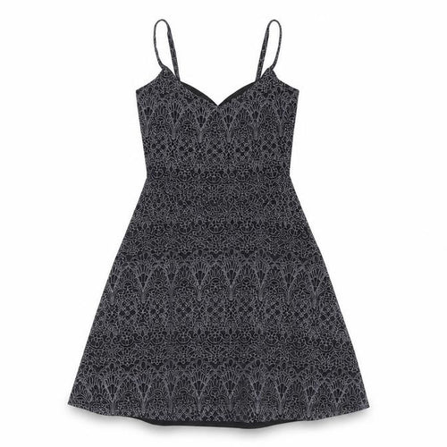 Topshop Womens Black Geometric Viscose Tank Dress Size 8 V-Neck Pullover